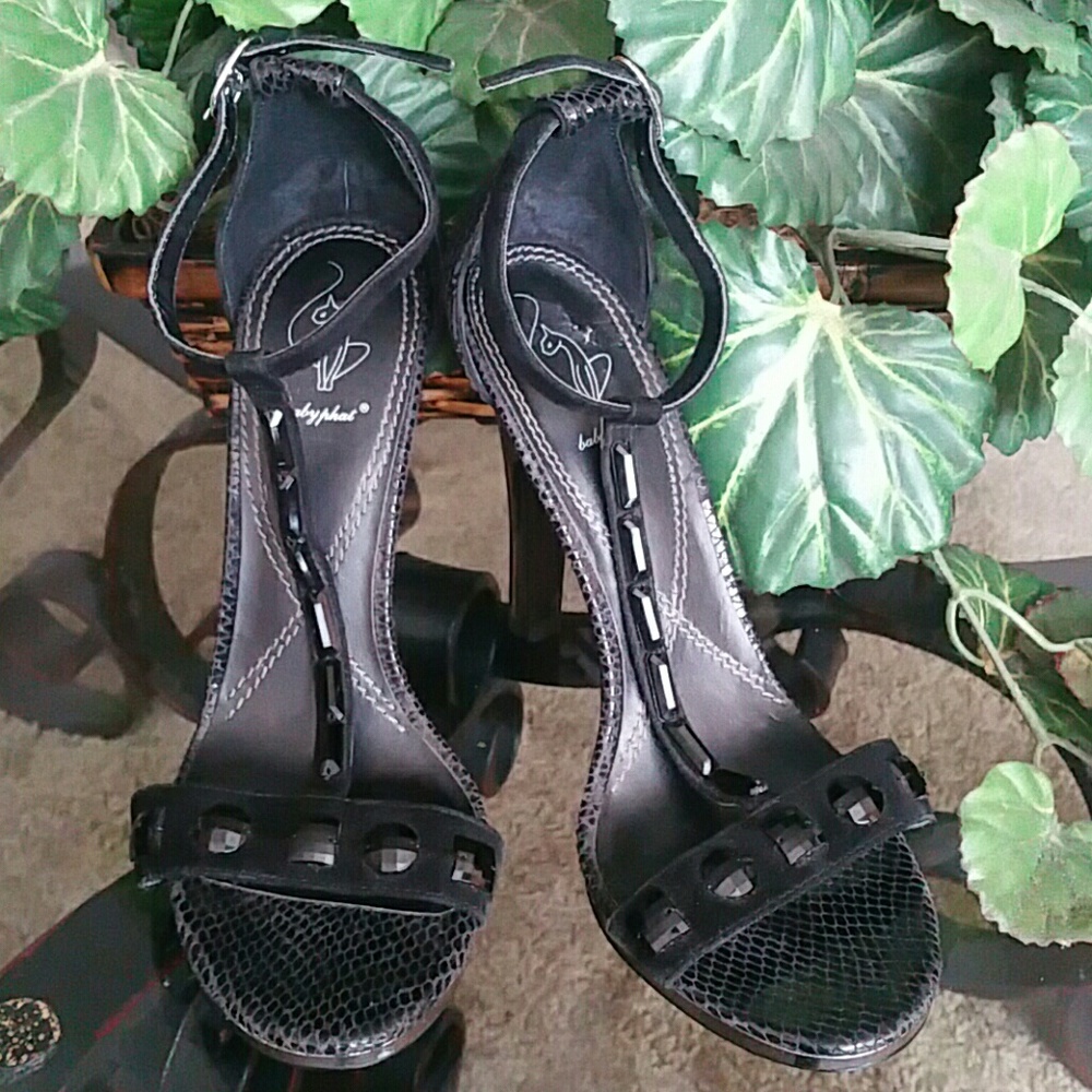 "Baby Phat T-Strap Suede Heels"