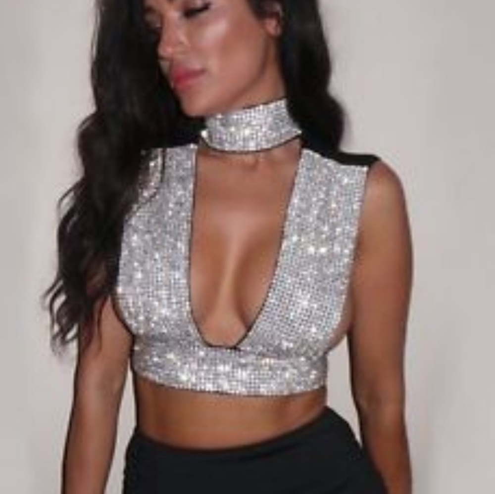 Diamond~rhinstone  bra top - Picture 3 of 3