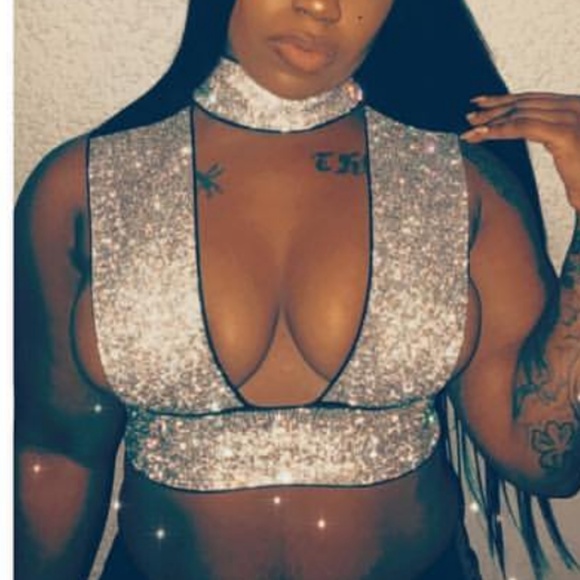 Diamond~rhinstone  bra top - Picture 2 of 3