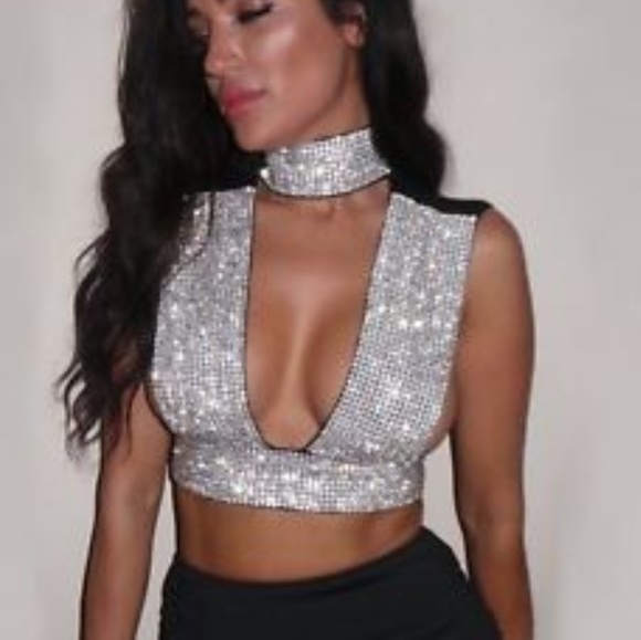 Diamond~rhinstone  bra top - Picture 3 of 3