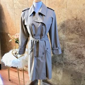 Talbots Long Rain Trench Coat Khaki Size 6