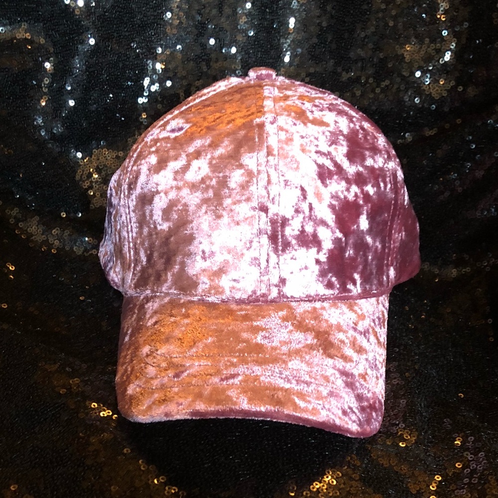 Pink Crushed Velvet Cap/Hat