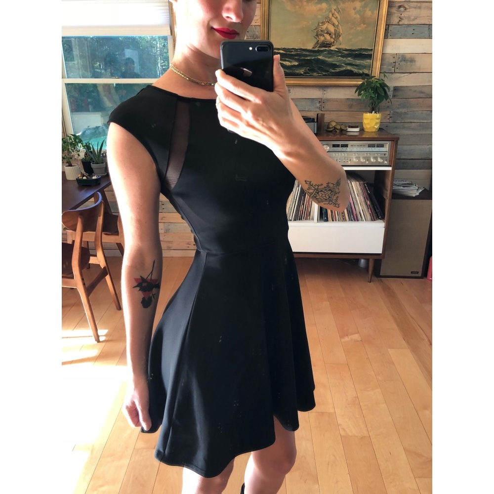 Black Olsenboye Dress With Mesh Details