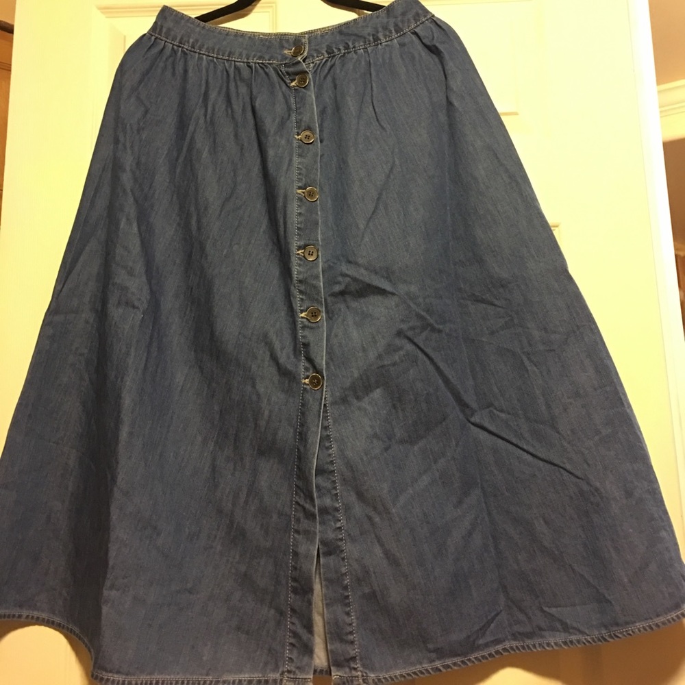 Zara Basic Denim A Line Skirt