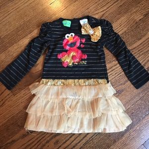 Sparkly Striped Elmo Top
