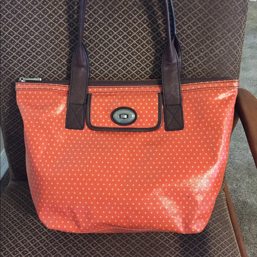 Fossil Key-Per Shopper Tote coated canvas 16 x 11