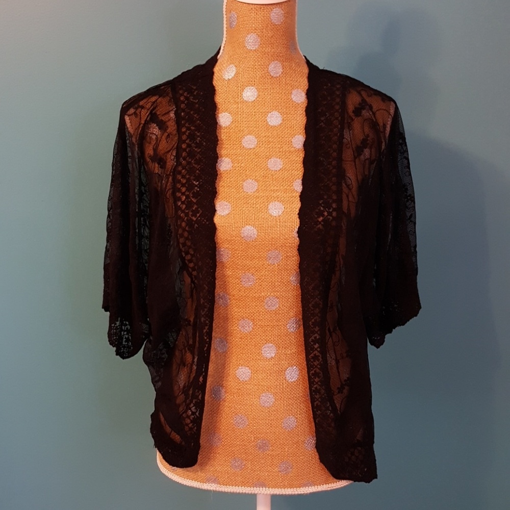 Black lace cardigan
