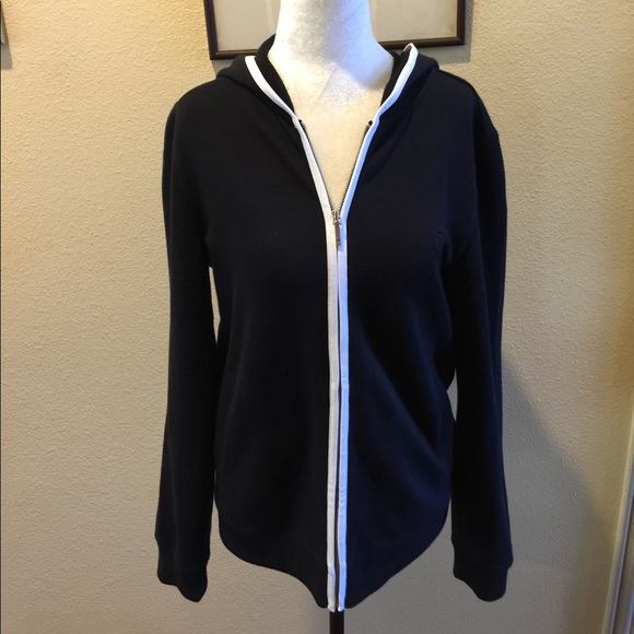 Chaps Tops - LIKE NEW CHAPS BLACK HOODIE WHITE TRIM AND POCKETS