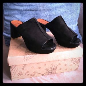 Free People Black Moody Mule Sz 37