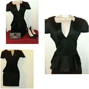 Black peplum dress