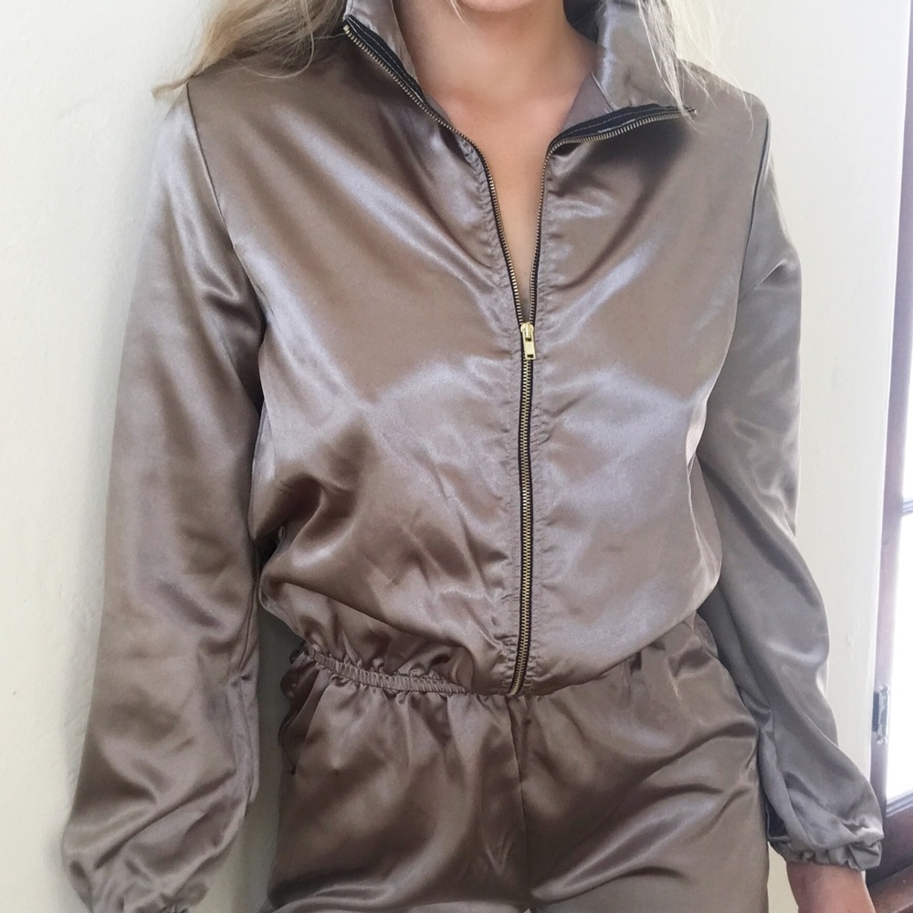 Metallic jump suit