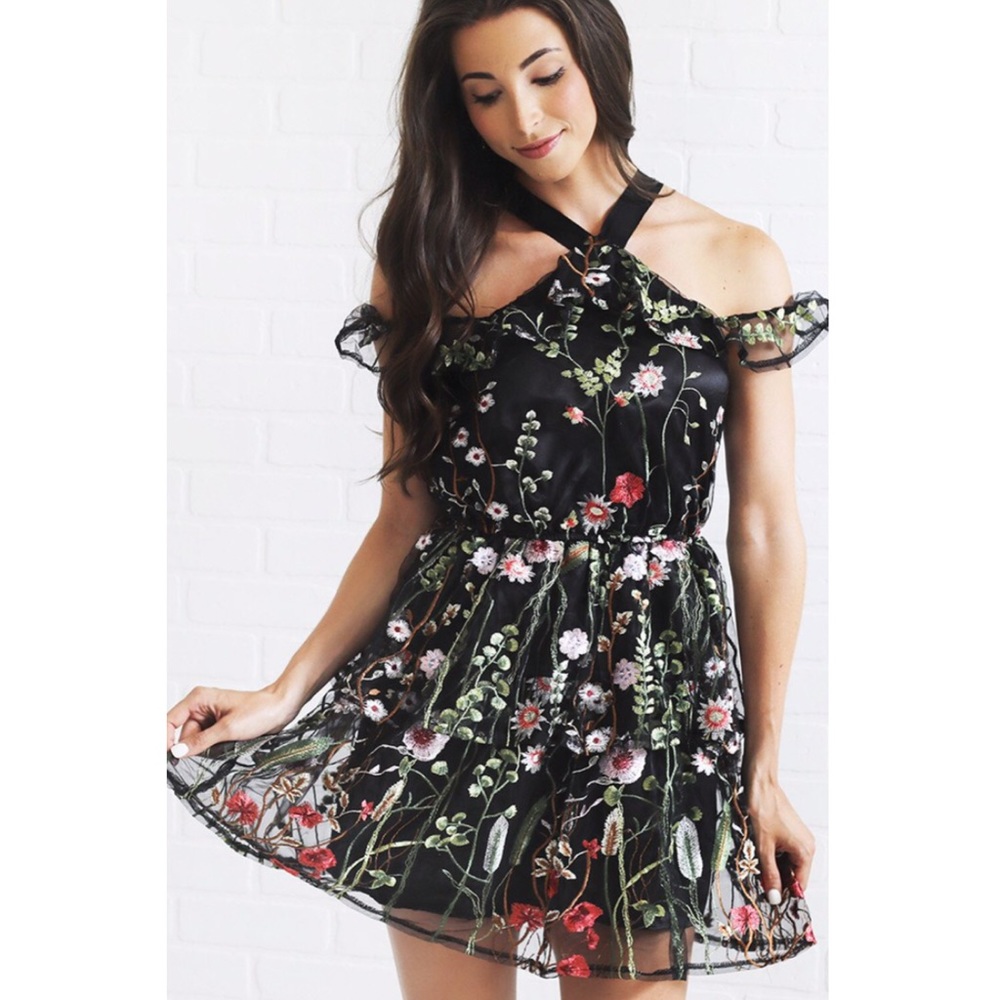 Embroidered floral dress
