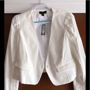 White textured blazer