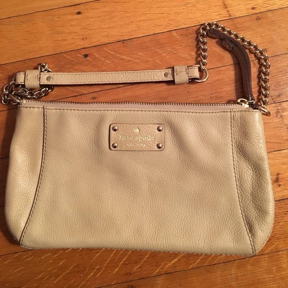 Kate Spade Tan Chain Link Clutch