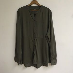 Ann Taylor Loft army green blouse