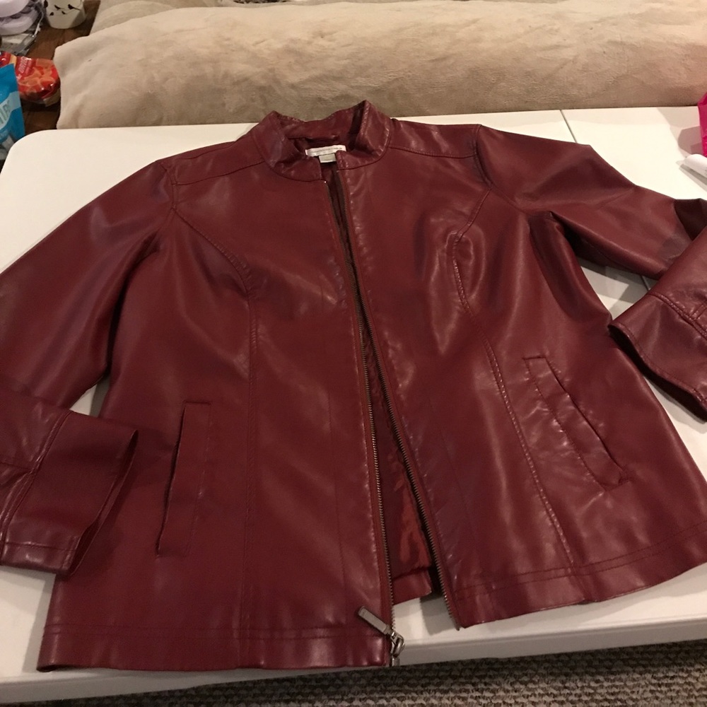 Pu faux leather lined jacket
