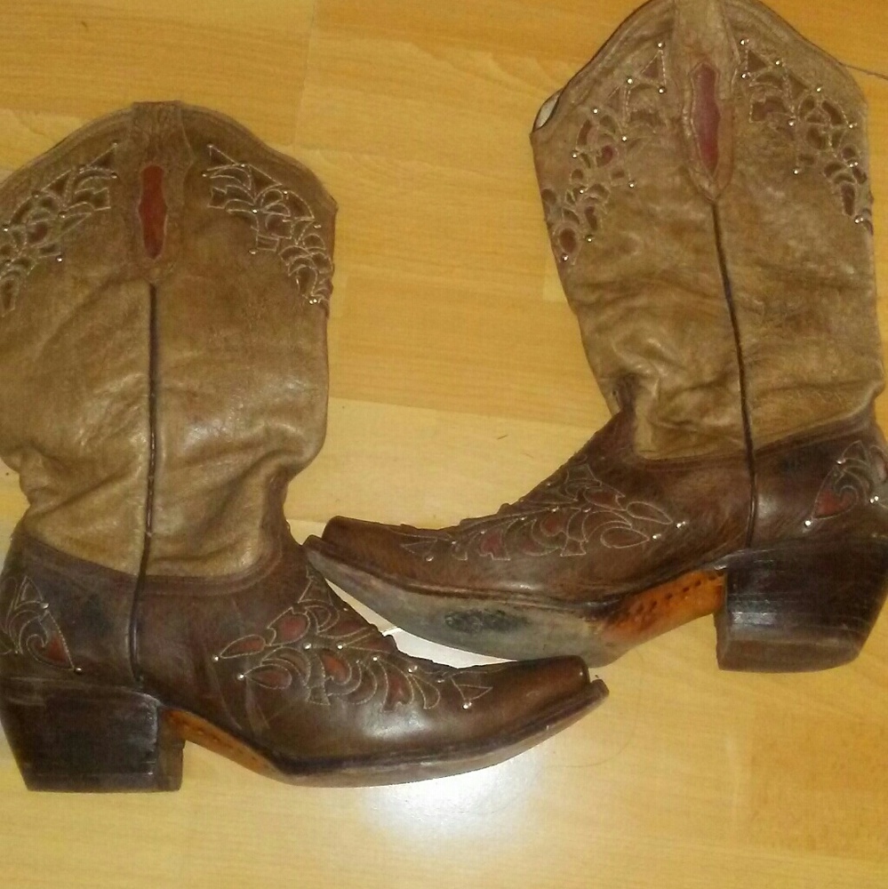 Brown cowboy boots