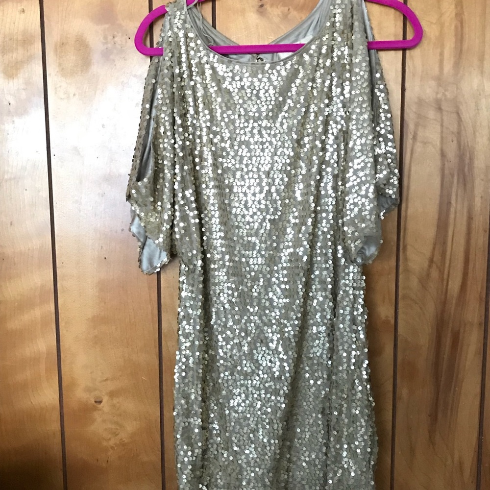 Gold sequin party dress