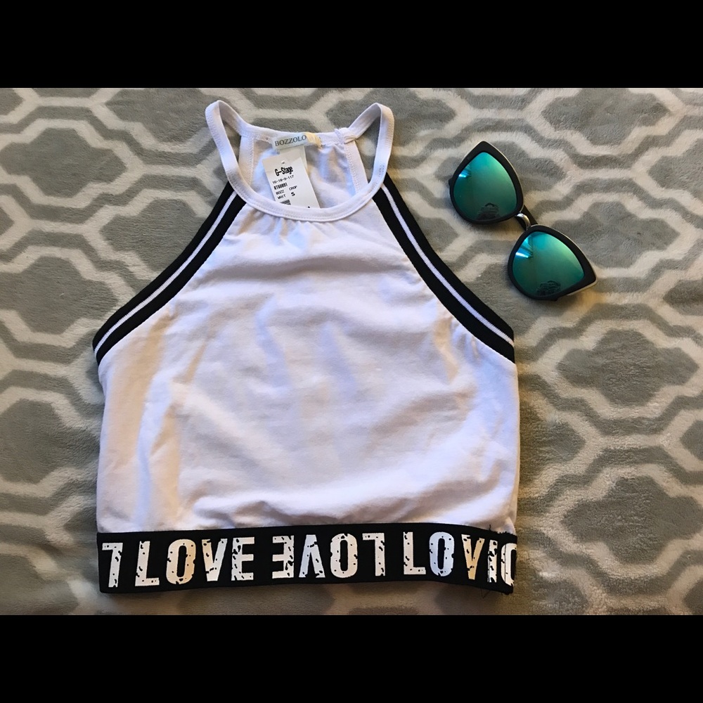Love Tank Crop Top (White)
