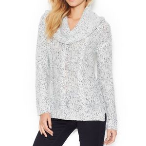 Kensie Women's Gray Cowl-Neck Cable-Knit Sweater