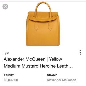 Original Alexander McQueen Yellow Medium Mustard