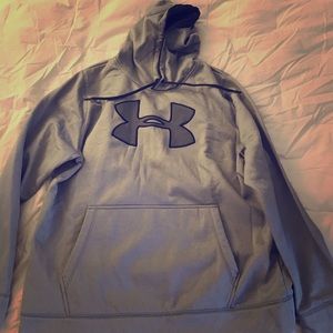 Gray men’s Under Armor hooded sweatshirt