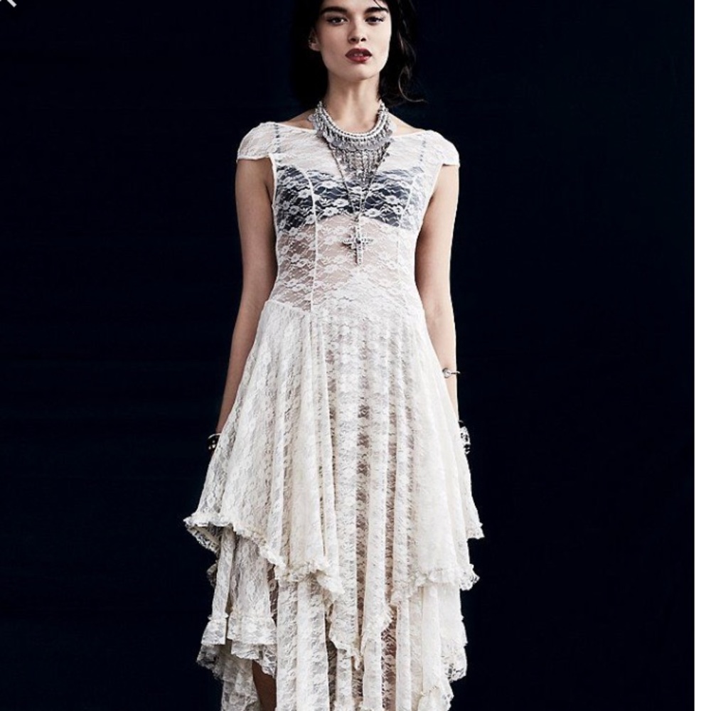 Free people cream lace slip