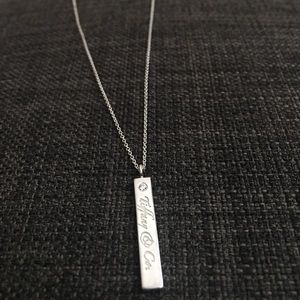 Diamond bar pendant necklace
