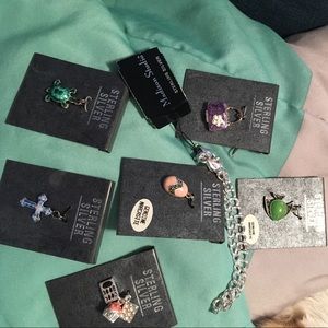 Sterling silver charm bracelet set