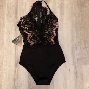 NWT Nasty Gal Rare London bodysuit black lace