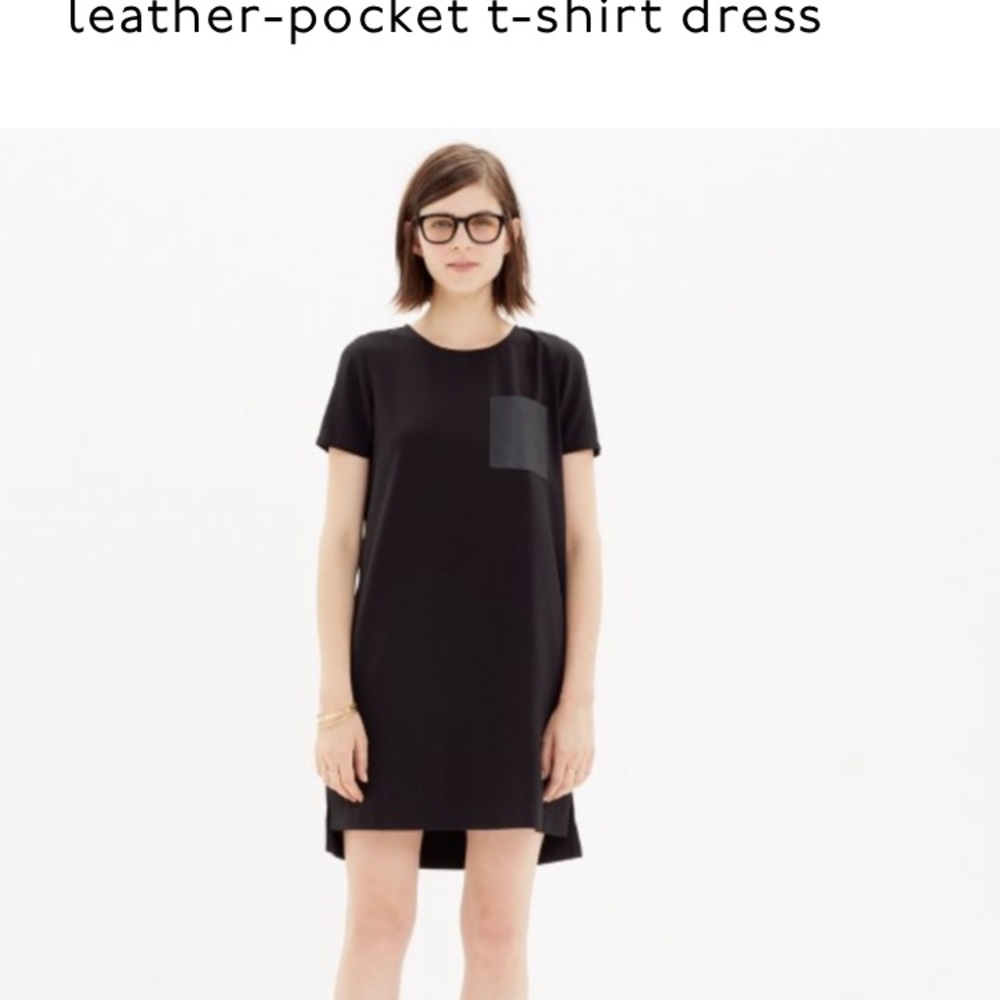 Madewell Leather Pocket T Shirt Dress