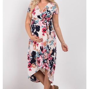 Floral Maternity Hi Low Dress