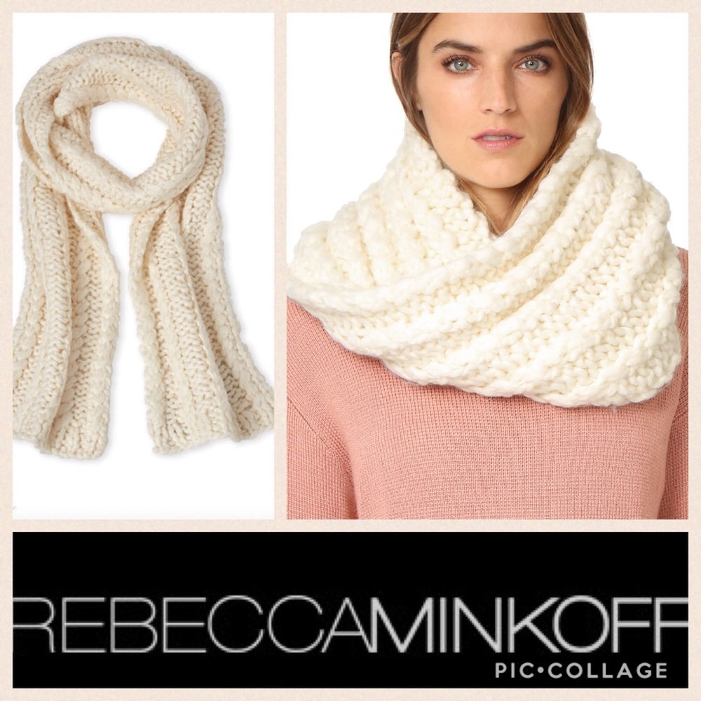 ❄️Rebecca Minkoff Hand Knit Cable Muffler/Ivory