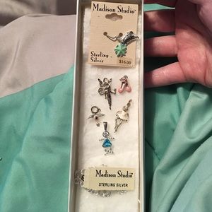 Sterling silver charm bracelet set