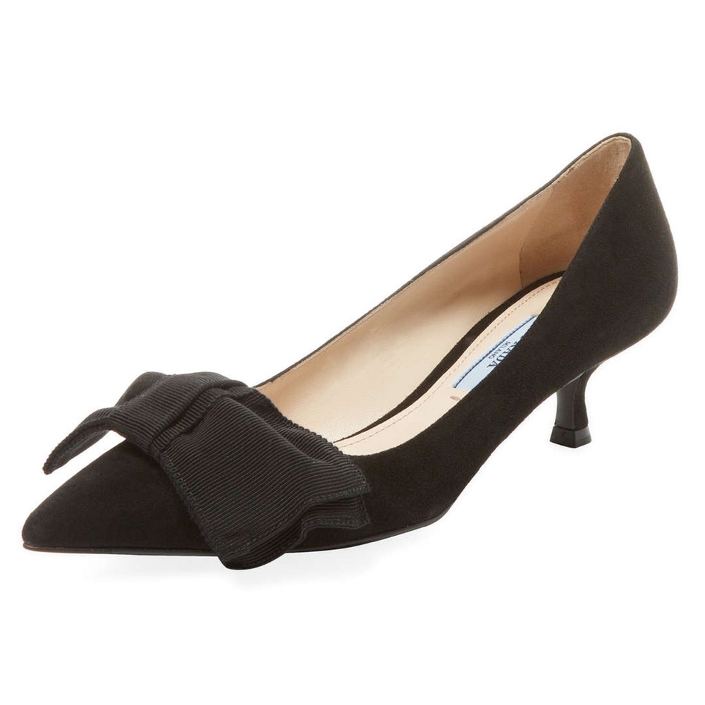 🎀 Kitten-Toe PRADA Pumps | + Bows 🎀