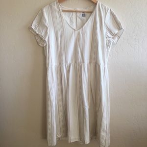 Tribal Cream Knee Length Dress
