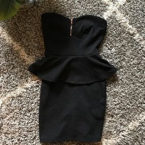 Strapless peplum dress