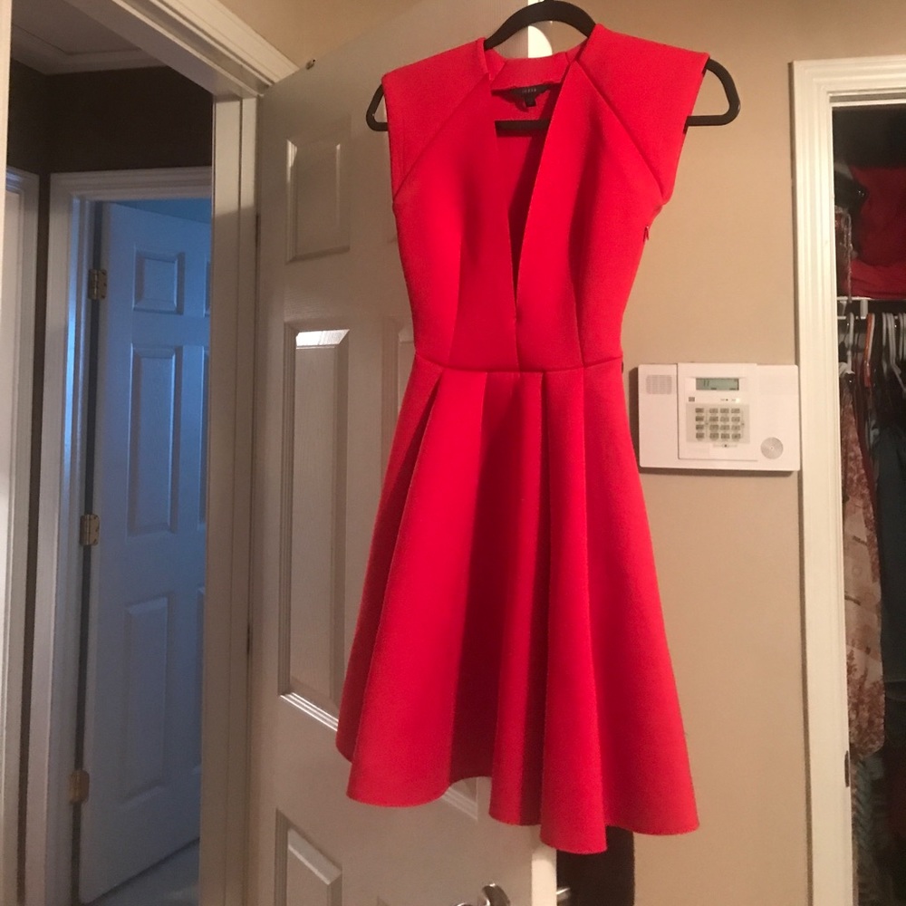 Guess red dress w/ Plunging Neckline