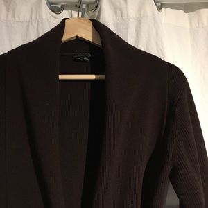 Theory wrap sweater in chocolate brown