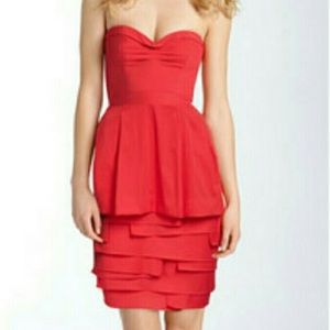 BCBG stretch strapless Poplin dress