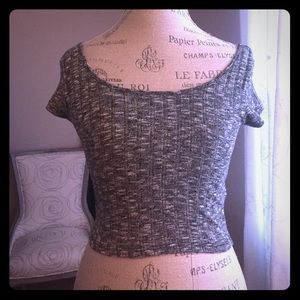 Forever 21 Black & White Crop Top Size S