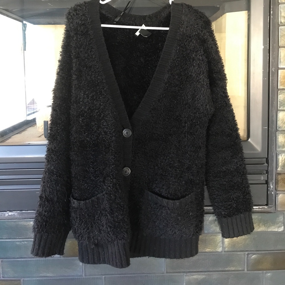 Black Fuzzy Cardigan