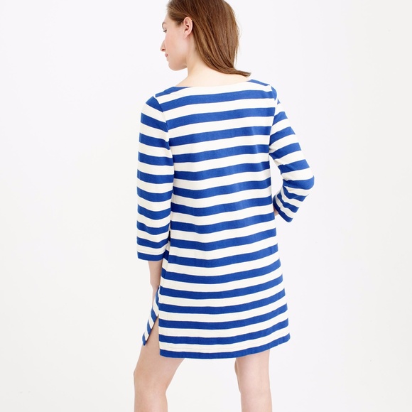 J. Crew Striped Beach Tunic Dress Blue White {E37} - Picture 2 of 4