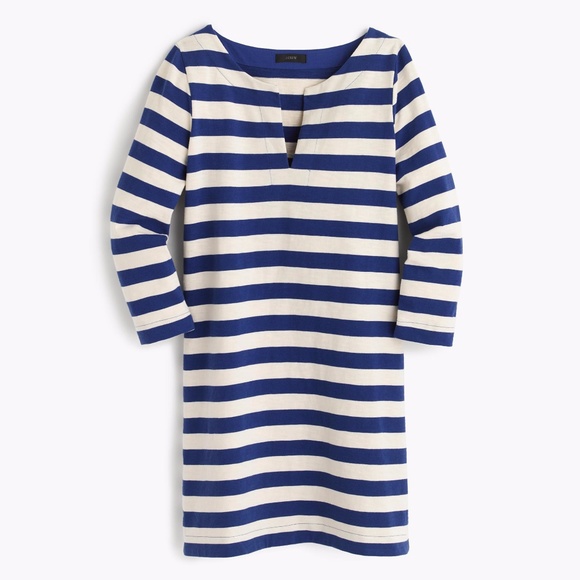 J. Crew Striped Beach Tunic Dress Blue White {E37} - Picture 3 of 4