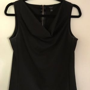 Ann Taylor Sleeveless Black Cowl Neck Top