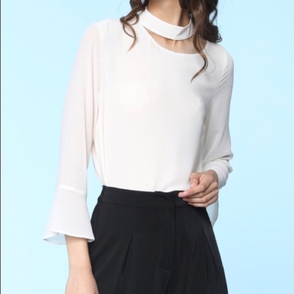 REDUCED! • Long Sleeve Blouse w/ Choker - Picture 1 of 3