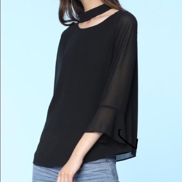 REDUCED! • Long Sleeve Blouse w/ Choker - Picture 2 of 3