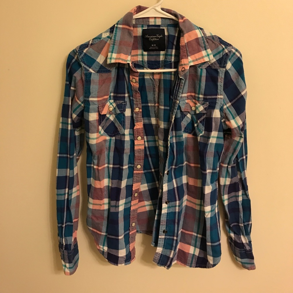 Cuteeee Plaid Long Sleeve Button Up