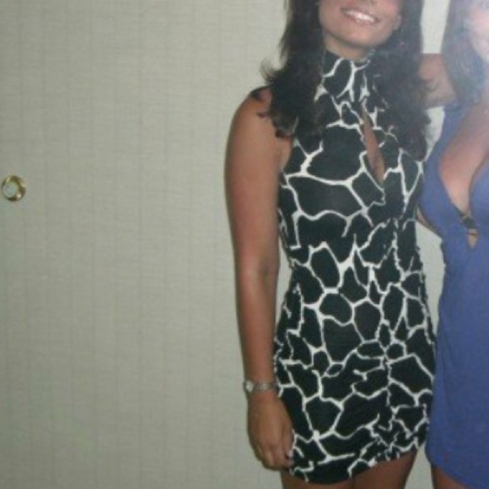 Cache Giraffe Print Cocktail Dress