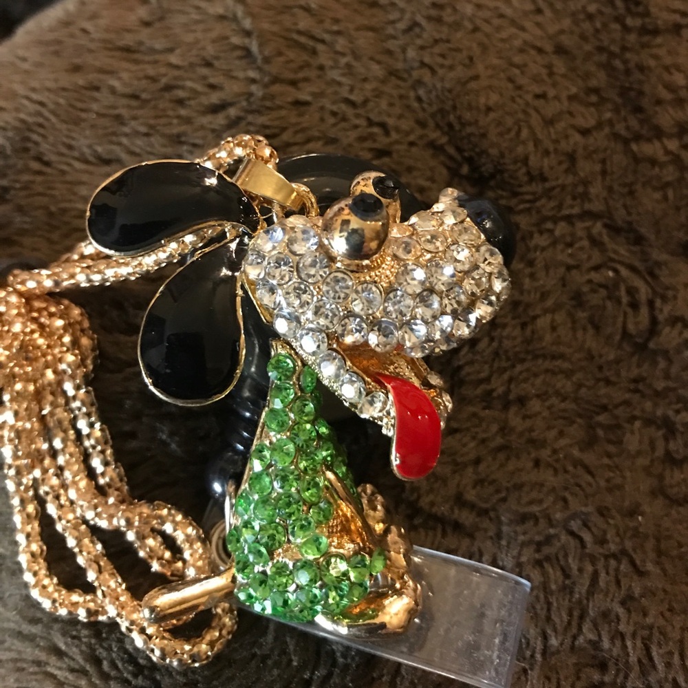 Silly   dog  badge reel